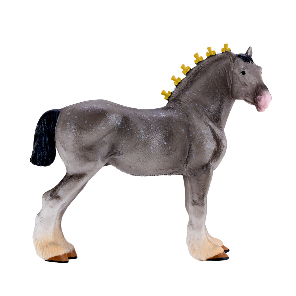 Shire Horse Dapple Grey Toy  Realistic Equestrian Figurine