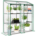 Outsunny Mini Green House with 3 Tier Shelves, 151H x 143W x 46Dcm, Clear