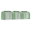 Tunnel Greenhouse Green Grow House Steel Frame Garden Backyard with Zipped Doors