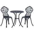Cast Aluminium 3 Pcs Bistro Set-Black