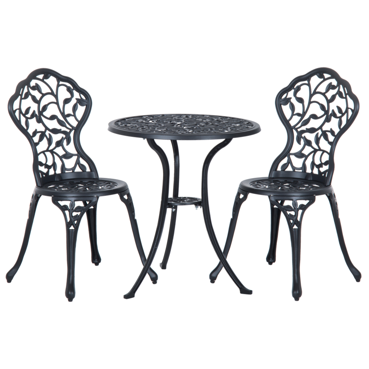 Cast Aluminium 3 Pcs Bistro Set-Black