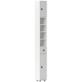 kleankin Slim Bathroom Cabinet, Toilet Roll Storage w/ Shelves, Light Grey