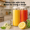 16Oz 4pcs Pack Juice Bottles, Glass Bottles with Lids, Smoothie Cup Lids and Straw