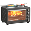 HOMCOM 28L Countertop Toaster Oven with 2 Hot Plates, Grill, Roast, Bake
