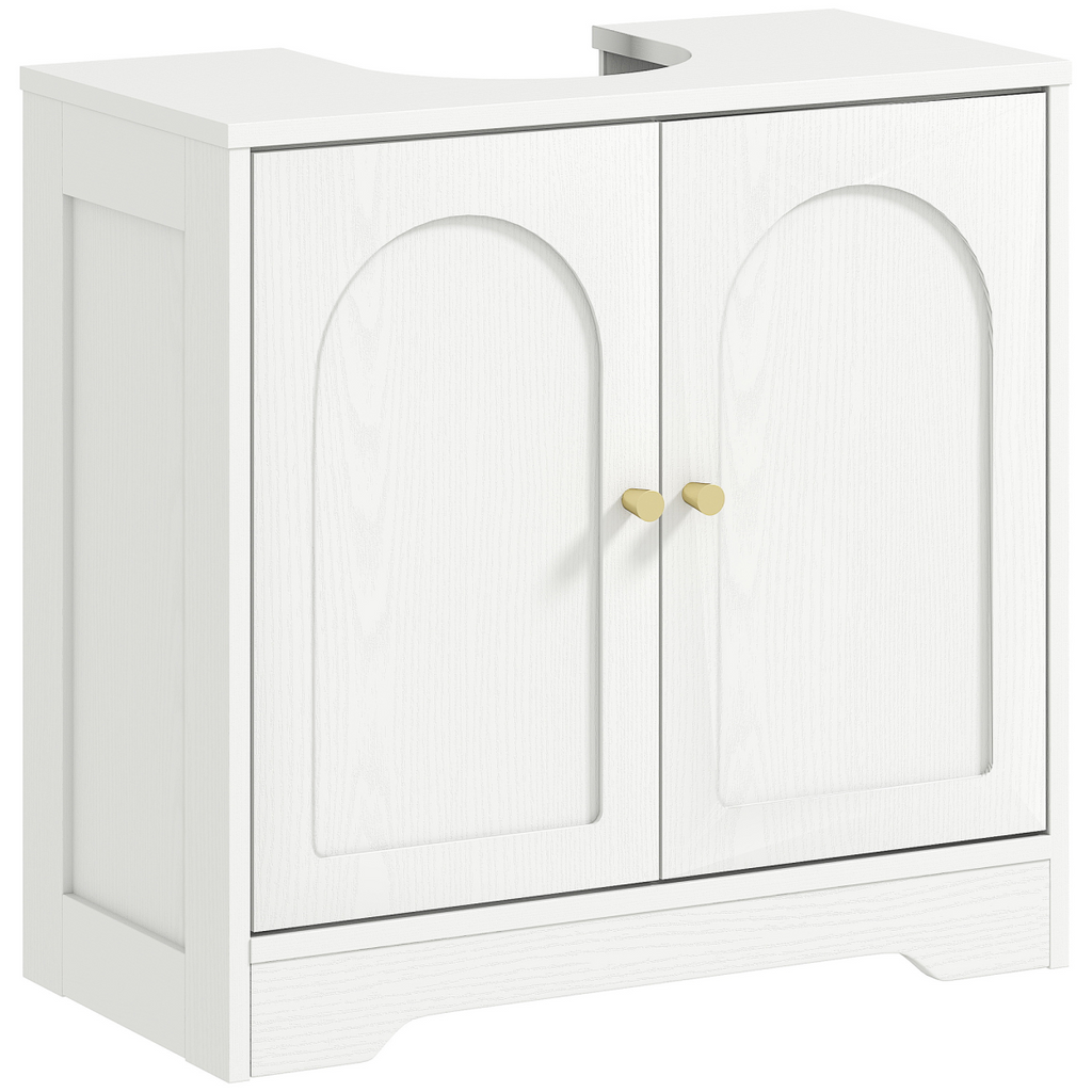 HOMCOM Modern Under Sink Cabinet for Basin without or with Pedestal, White