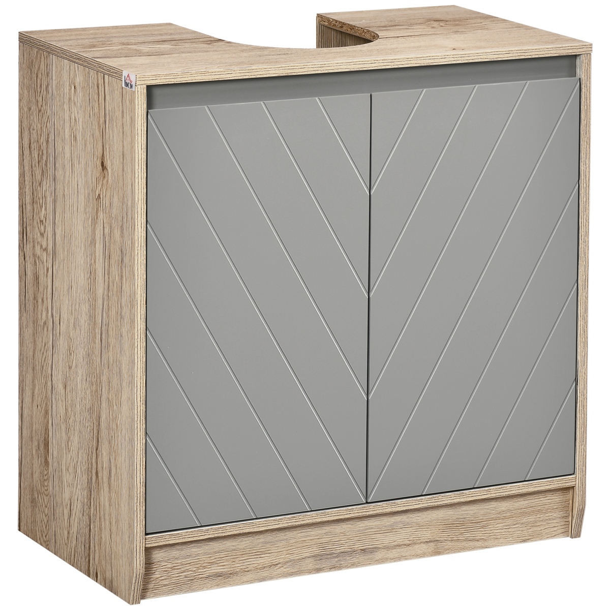 60x60cm Under-Sink Storage Cabinet w/ Adjustable Shelf 2 Doors Cabinet