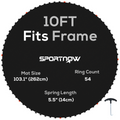 SPORTNOW Trampoline Mat with 54 V-Hooks, for 10ft Trampoline