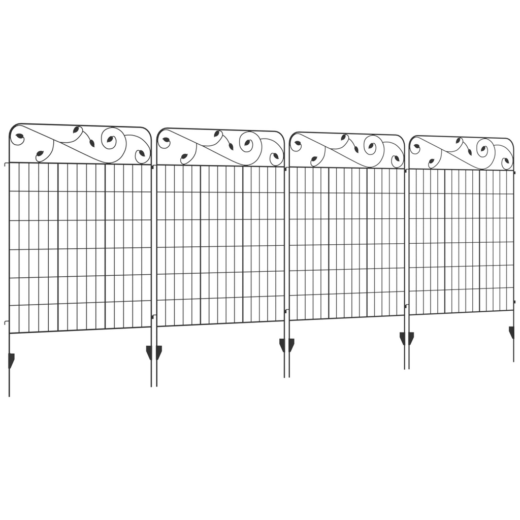 4PCs Garden Fencing Panels 43in x 11.5ft Flower Bed Border Edging Animal Barrier