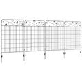 4PCs Garden Fencing Panels 43in x 11.5ft Flower Bed Border Edging Animal Barrier